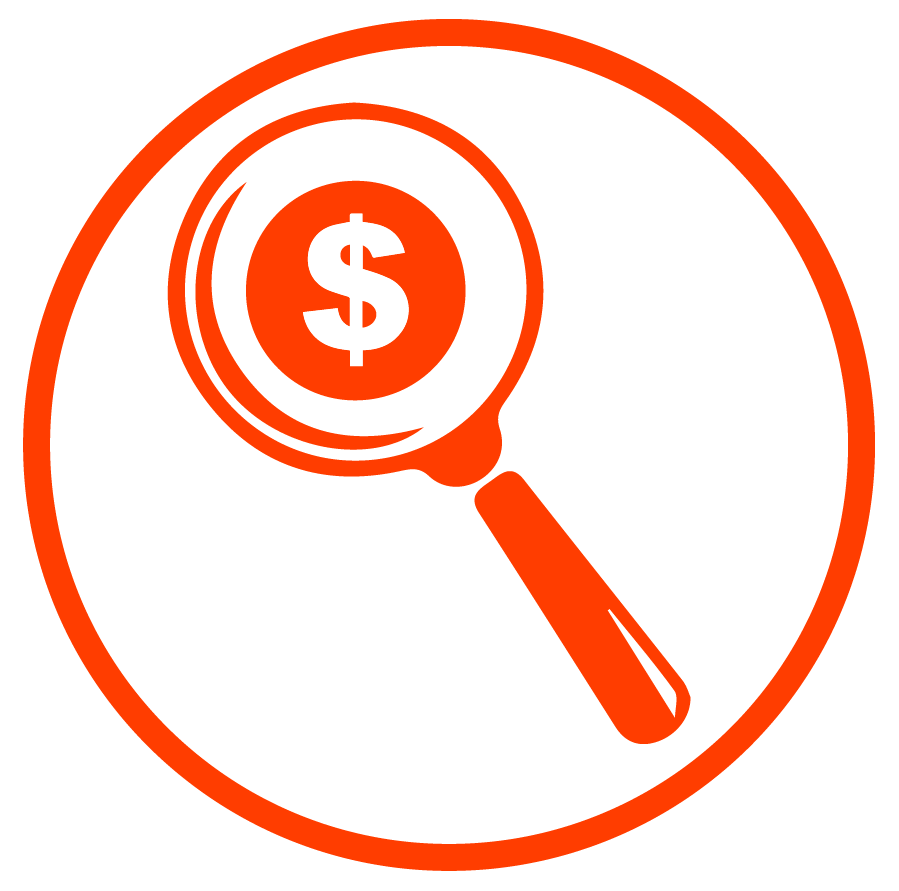 Icon depicting transparent pricing for surety bonds.